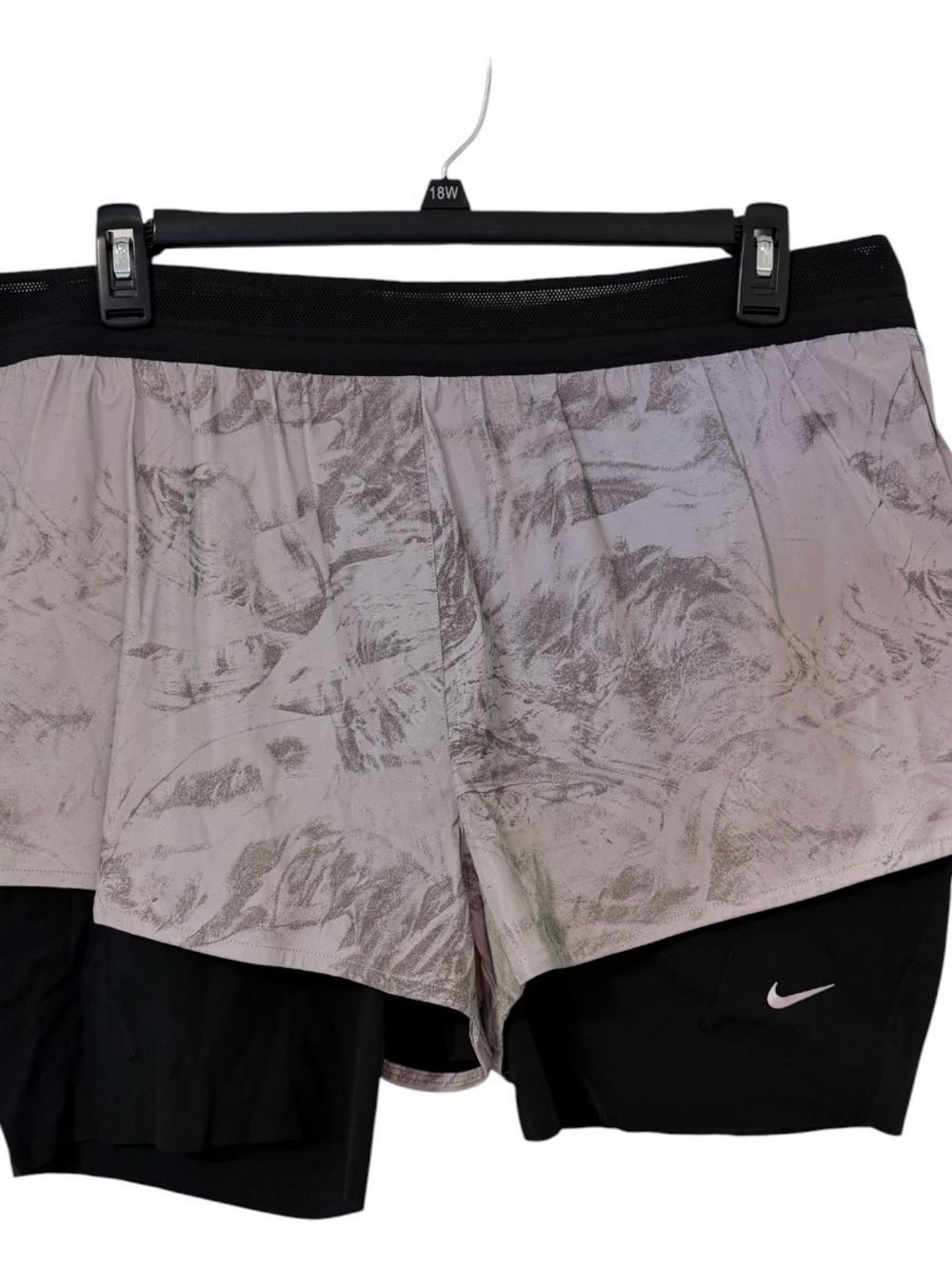 Nike Swift Women's 2-in-1 Running Shorts XXL Gray Marble Print HV2916-036 NWT